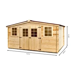 Casetta da giardino in legno sp 28 mm H207xL416xP404 cm