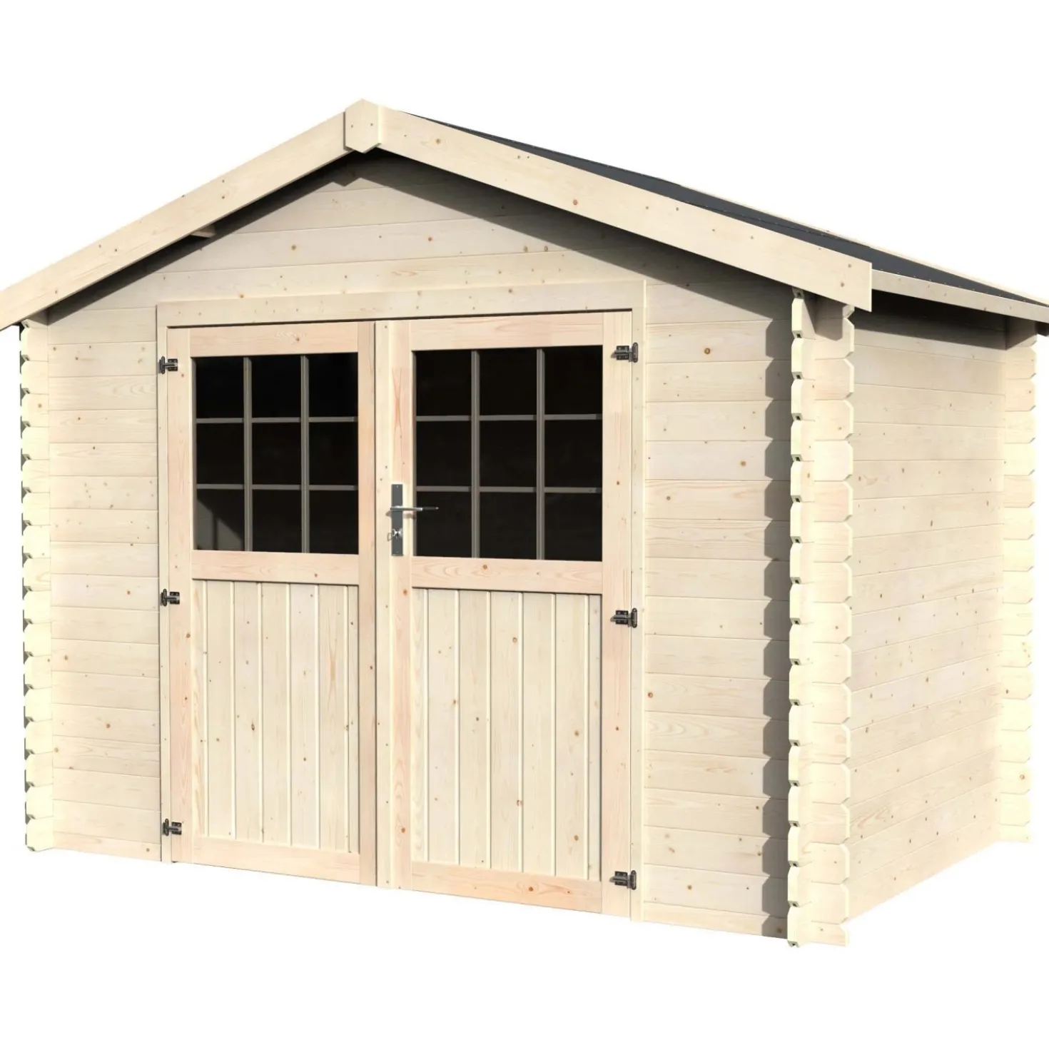 Casetta da giardino in legno Blockhaus Mileto sp 28 mm H239xL317xP202 cm