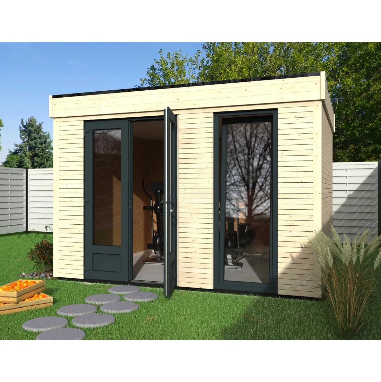 Casetta da giardino in legno semi-abitabile H250xL365xP299 cm 8,71 m²