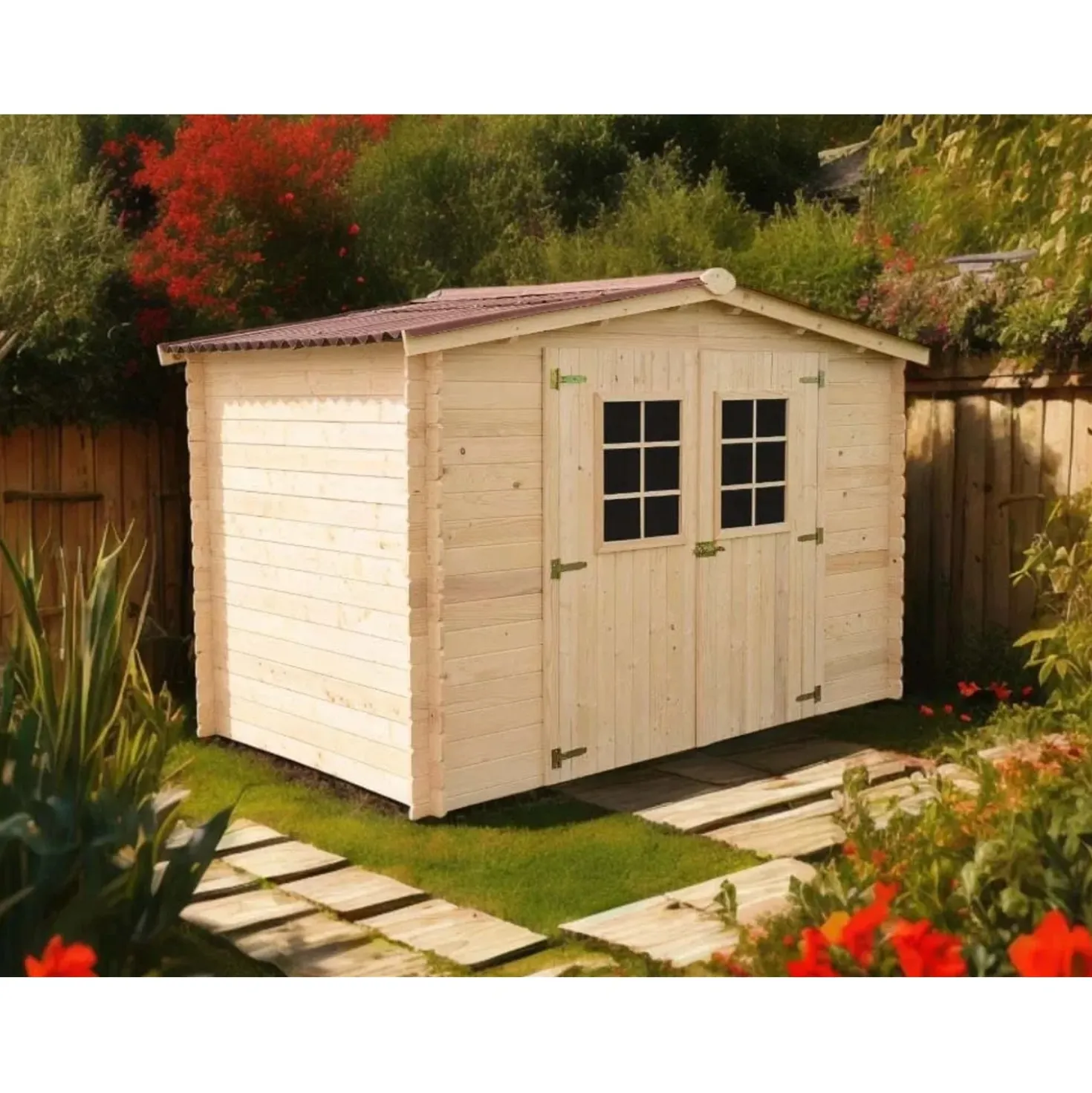 Casetta da giardino in legno sp 20 mm H197xL310xP188 cm