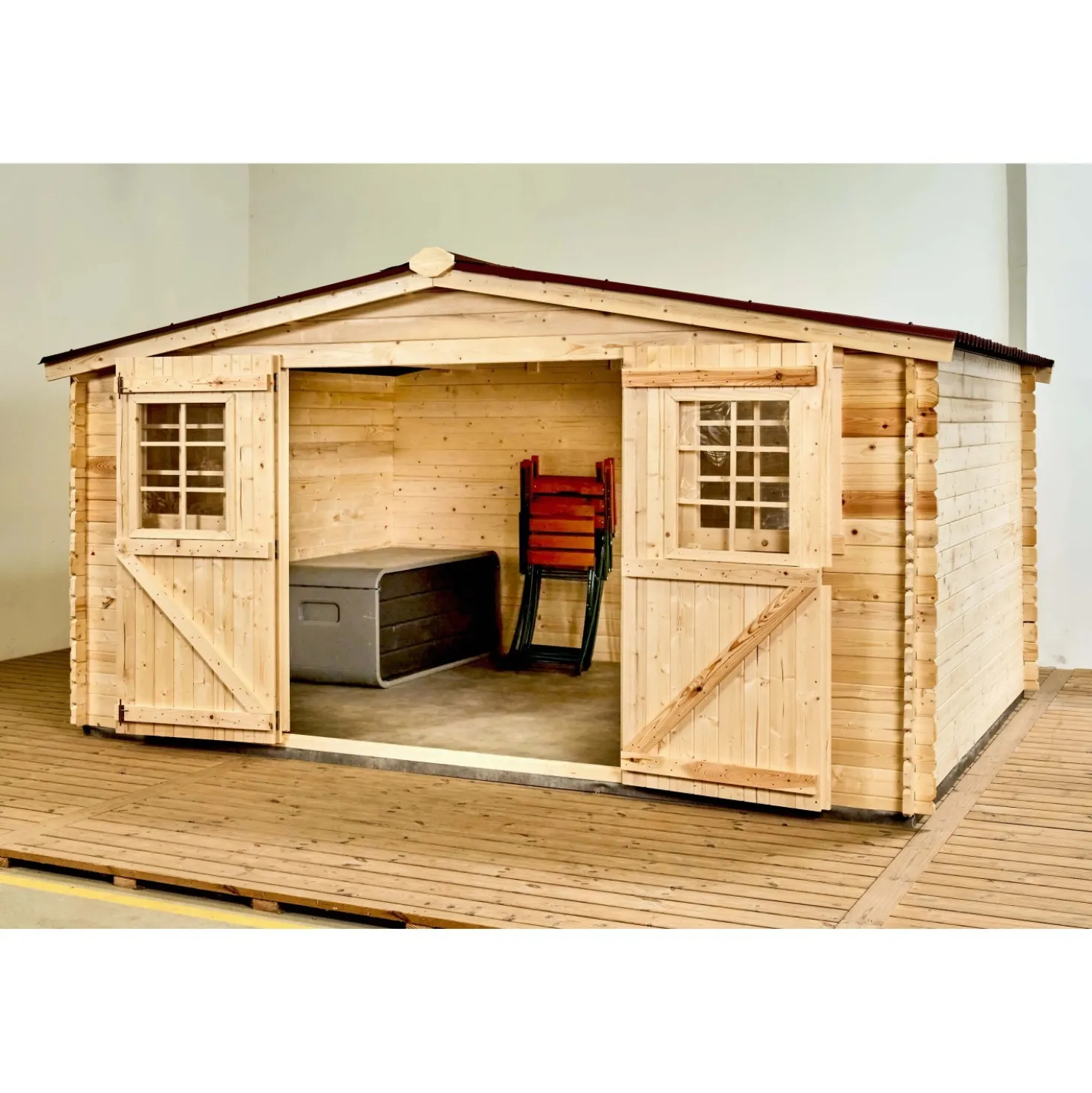Casetta da giardino in legno sp 28 mm H207xL416xP304 cm