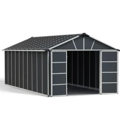 Casetta da giardino in metallo Palram Yukon antracite sp 10 mm H252xL643xP332 cm