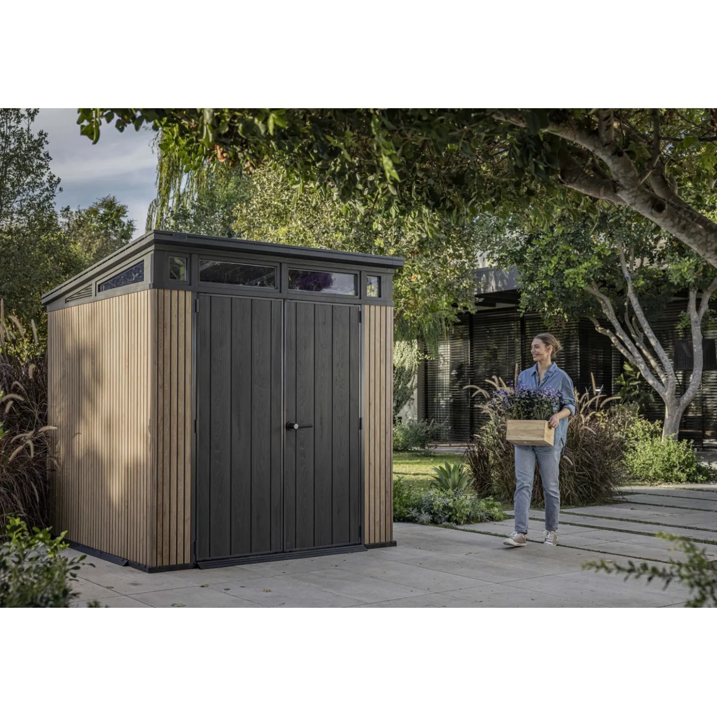 Casetta da giardino in plastica Keter Pent sp. 20 mm marrone chiaro 4,7 m²
