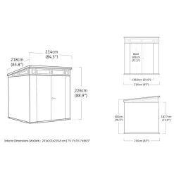Casetta da giardino in plastica Keter Pent sp. 20 mm marrone chiaro 4,7 m²