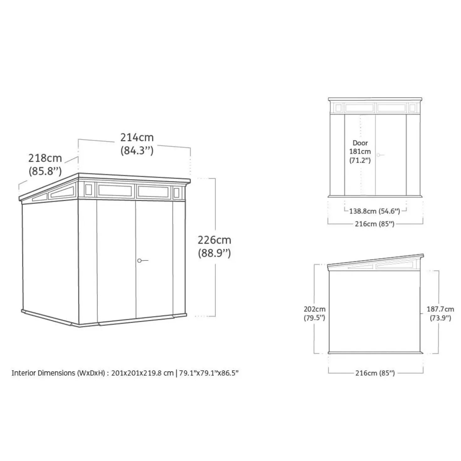 Casetta da giardino in plastica Keter Pent sp. 20 mm marrone chiaro 4,7 m²