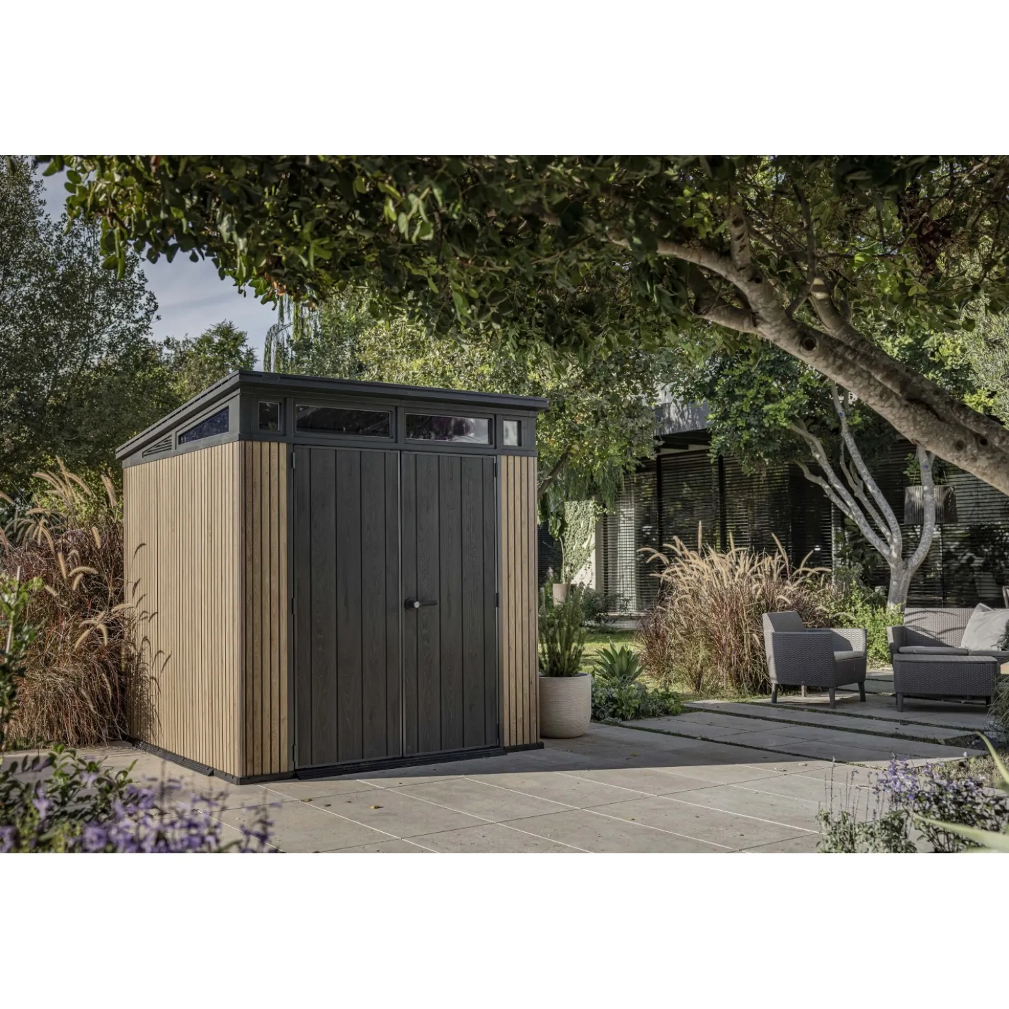 Casetta da giardino in plastica Keter Pent sp. 20 mm marrone chiaro 4,7 m²