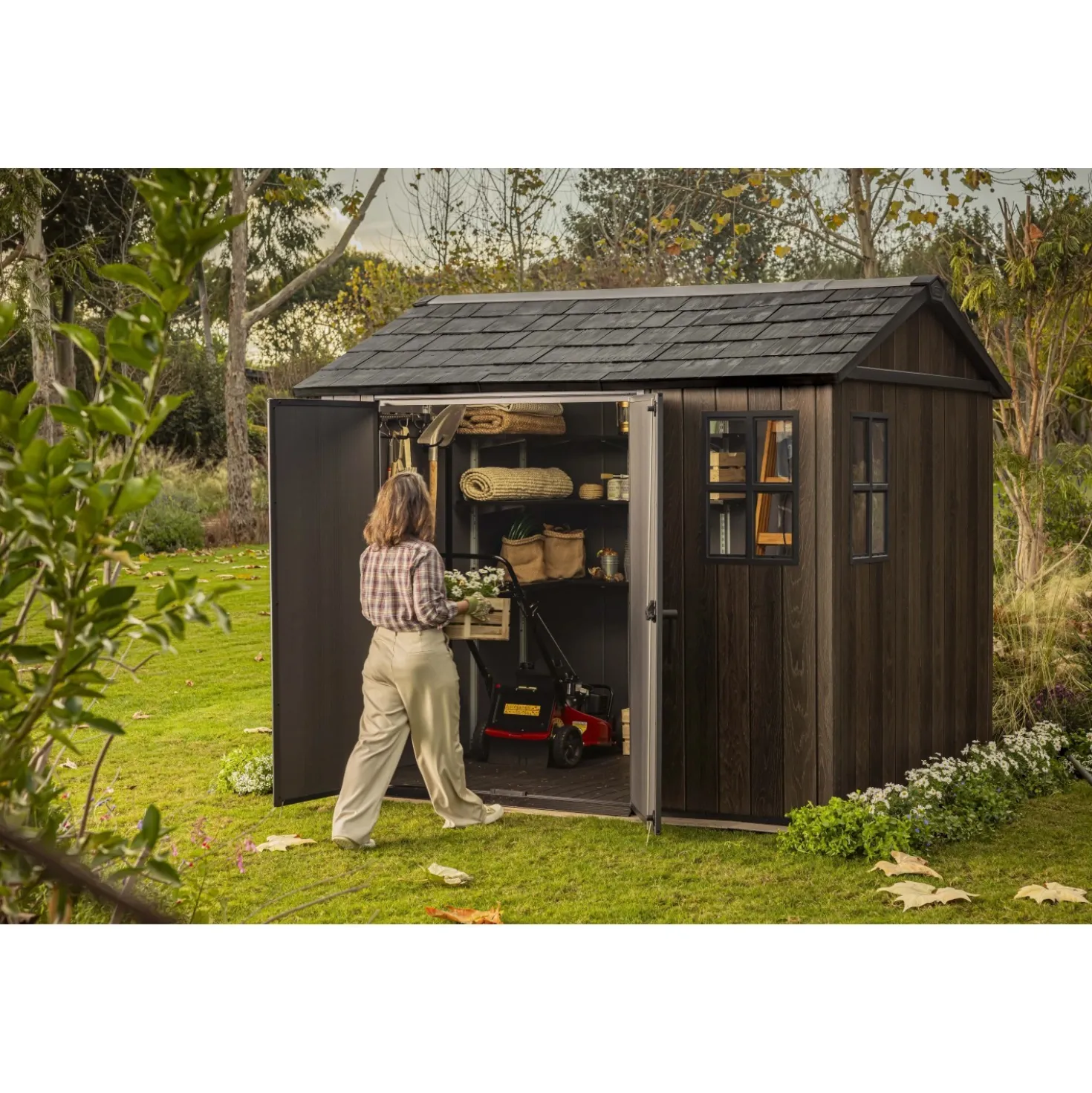 Casetta da giardino in plastica Keter Apex sp.20 mm marrone scuro 5,2 m²