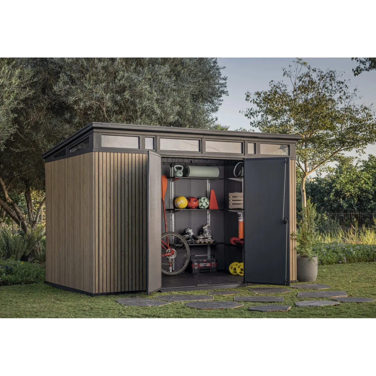 Casetta da giardino in plastica Keter Pent sp. 20 mm marrone chiaro 7,4 m²