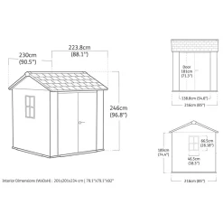 Casetta da giardino in plastica Keter Apex sp.20 mm marrone scuro 7,4 m²