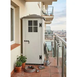 Casetta da giardino in PVC Pagoda Evo 80 sp 20 mm bianco/tortora 90x90x195 cm