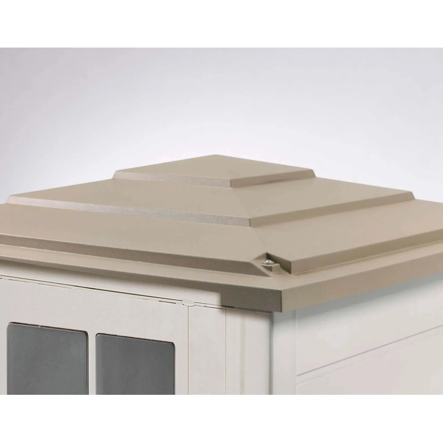Casetta da giardino in PVC Pagoda Evo 80 sp 20 mm bianco/tortora 90x90x195 cm