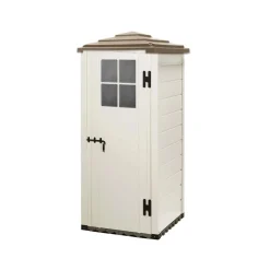 Casetta da giardino in PVC Pagoda Evo 80 sp 20 mm bianco/tortora 90x90x195 cm