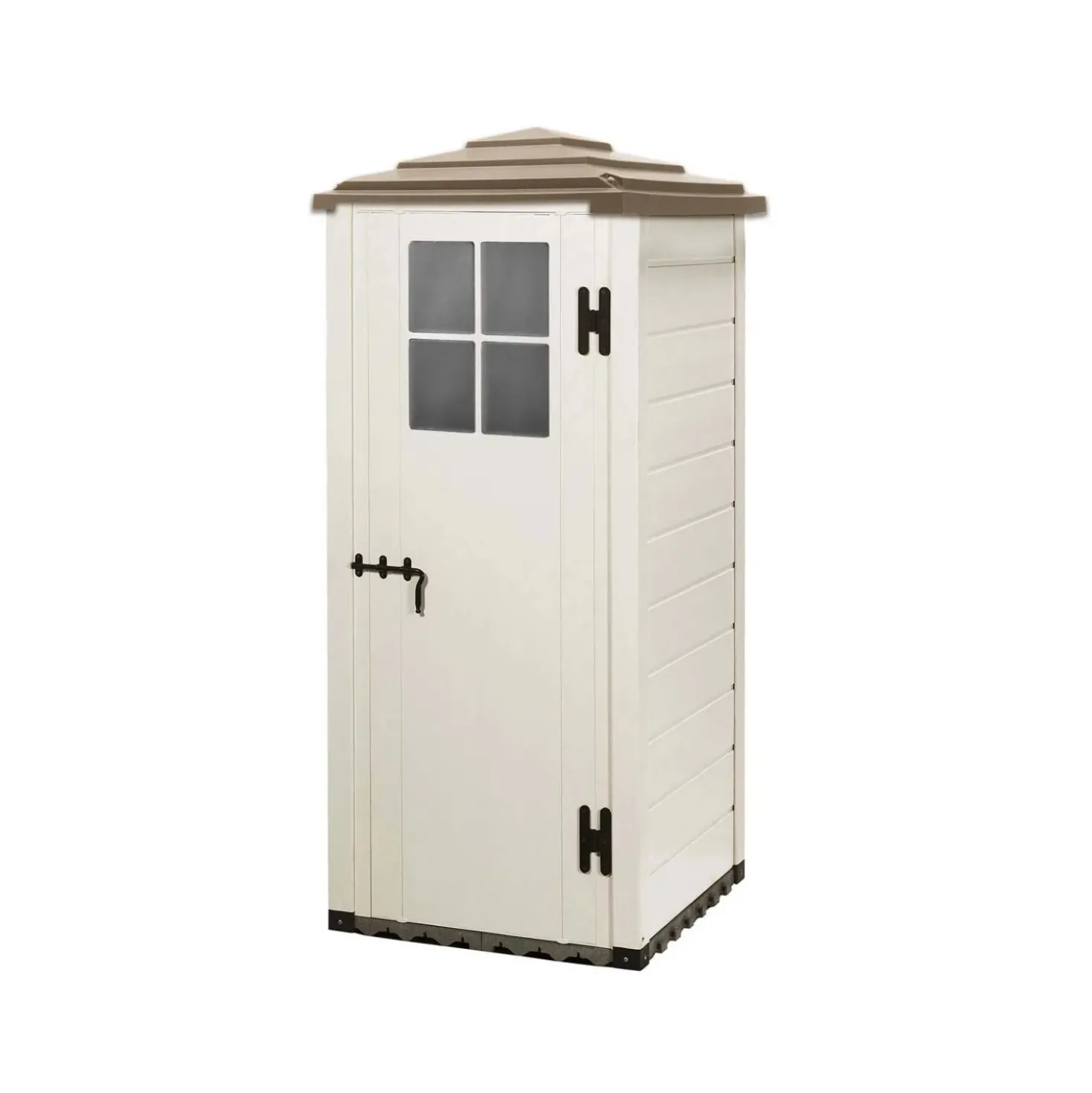Casetta da giardino in PVC Pagoda Evo 80 sp 20 mm bianco/tortora 90x90x195 cm
