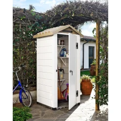Casetta da giardino in PVC Garofalo Tuscany Evo sp. 20 mm bianco crema 0,93 m²
