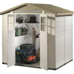Casetta da giardino in PVC Tuscany Evo sp. 20 mm beige 3,98 m²