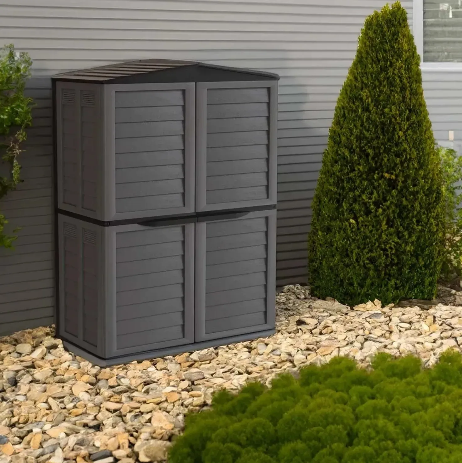 Casetta da giardino in PVC Garden Shed sp. 60 mm antracite 2,5 m²