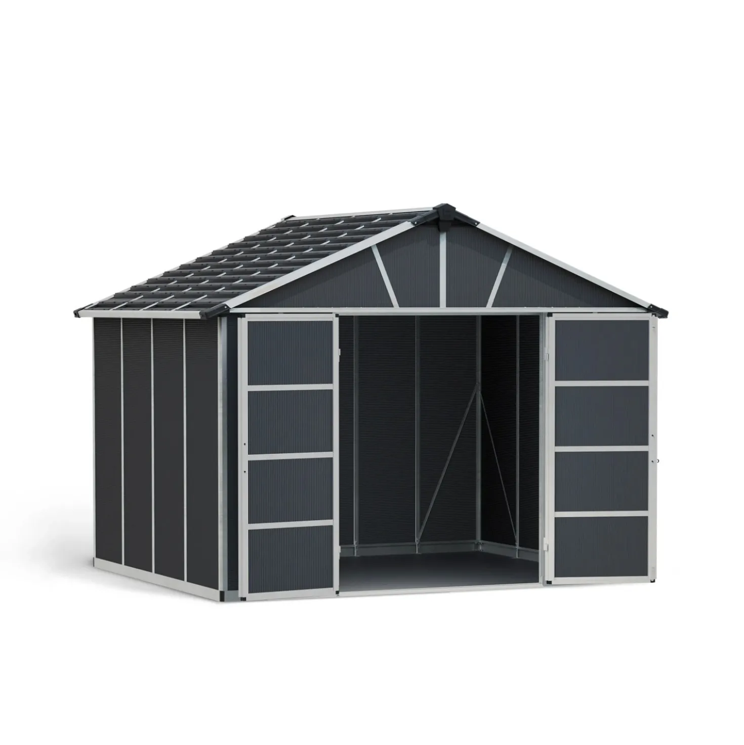 Casetta da giardino in PVC Palram Canopia Yukon sp. 10 mm grigio 9 m²