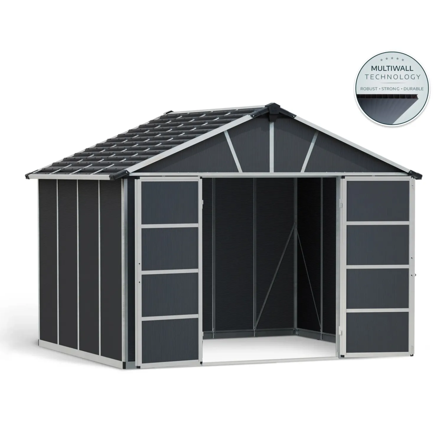 Casetta da giardino in PVC Palram Canopia Yukon sp. 10 mm grigio 13,1 m²