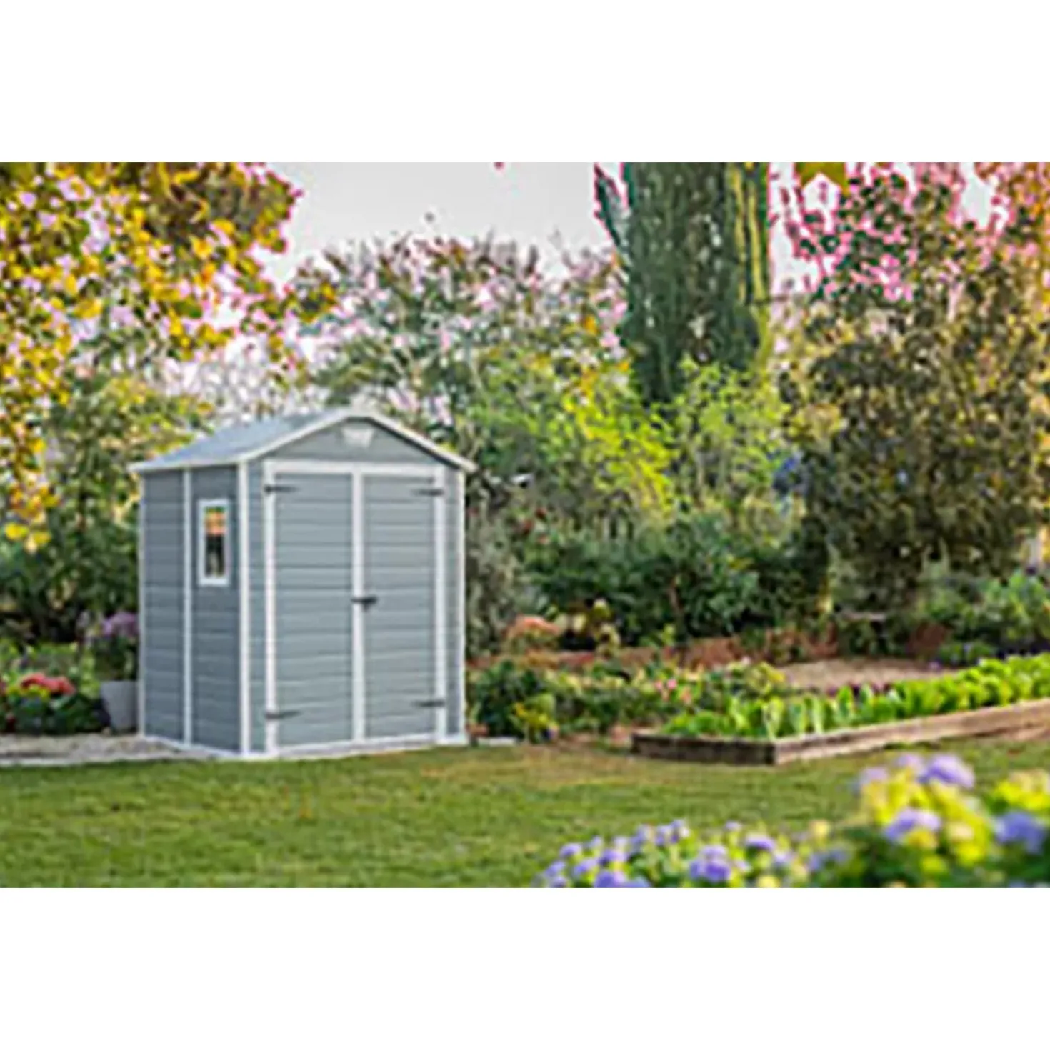 Casetta da giardino in resina Keter Manor sp. 16 mm 185x152x226 cm grigio