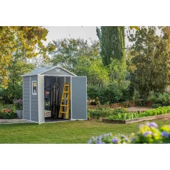 Casetta da giardino in resina Keter Manor sp. 16 mm 185x152x226 cm grigio
