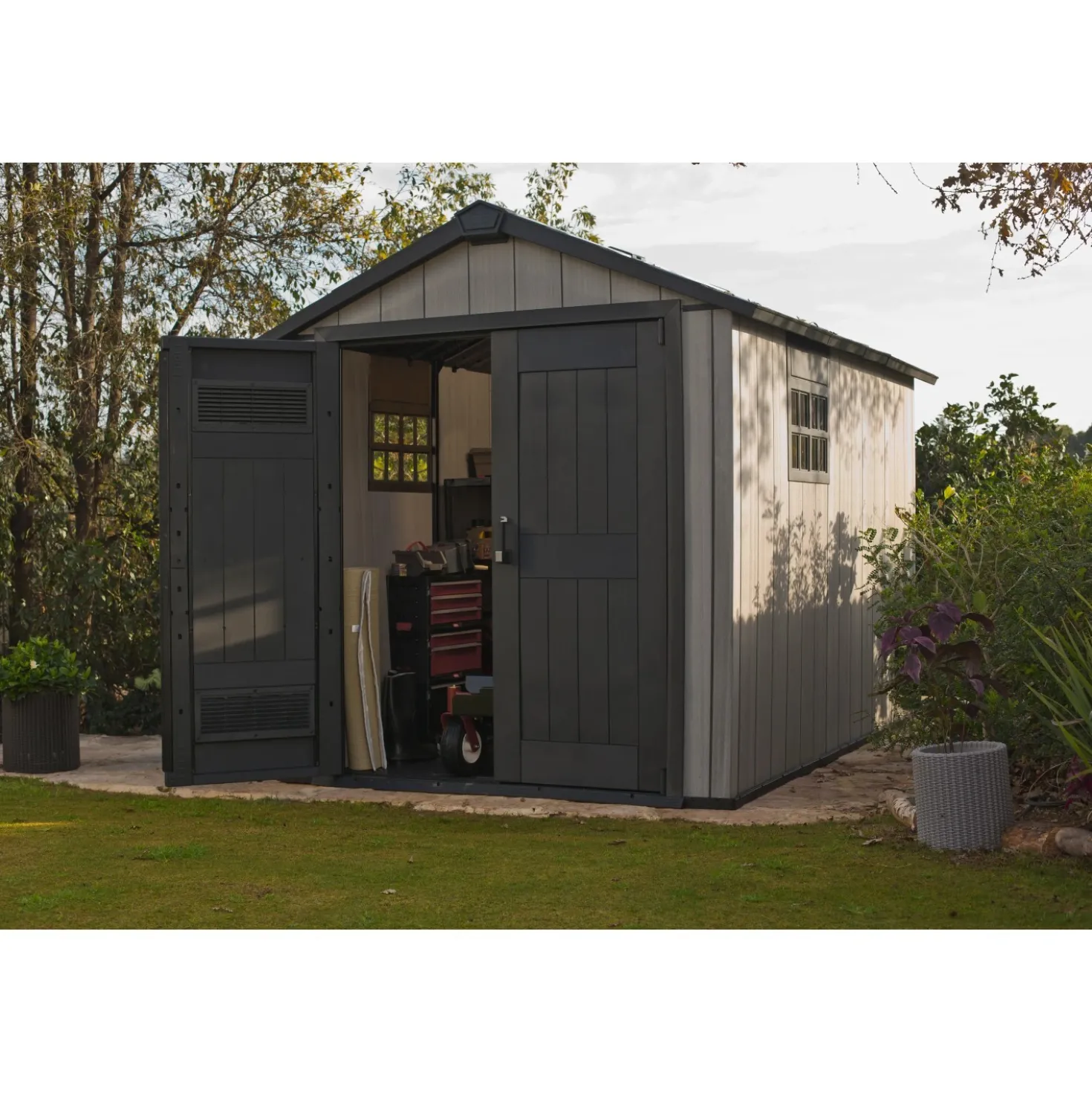 Casetta da giardino in resina Keter Oakland sp. 20 mm grigio 7,18 m²