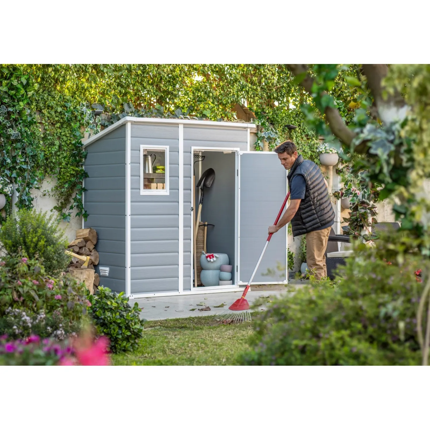 Casetta da giardino in resina Keter Manor sp. 16 mm antracite 1,8 m²