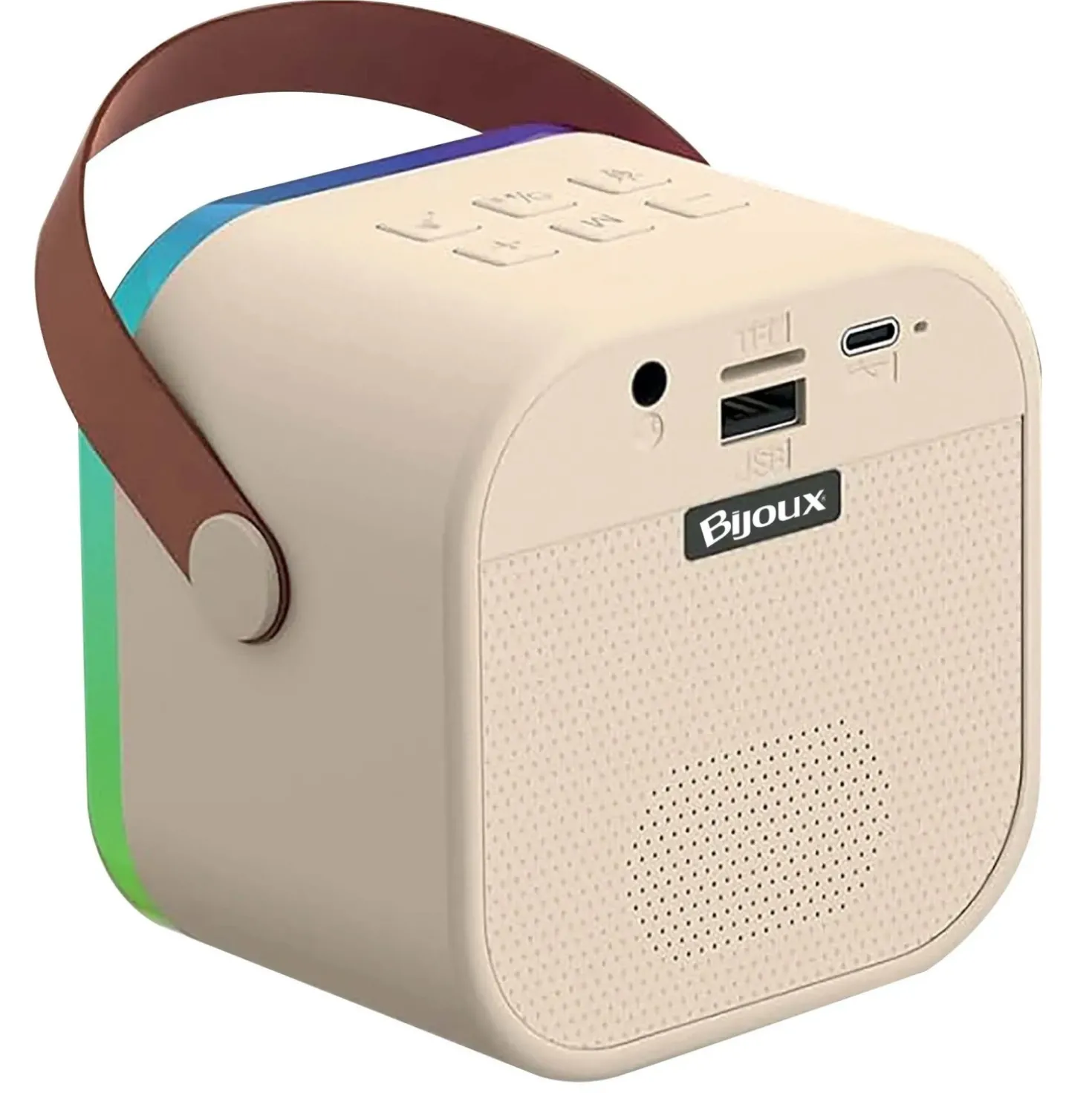 Cassa Bluetooth con luci LED e supporto Micro SD beige