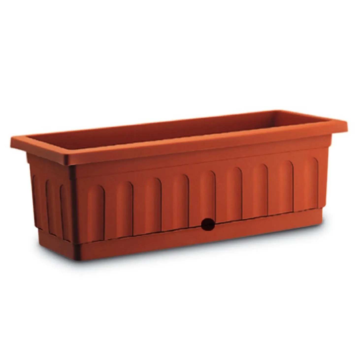 Cassetta Itaca con sottocassetta 80x20x17 cm in plastica terracotta