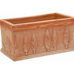 Cassetta portafiori in terracotta cipressi 13x26x15 cm