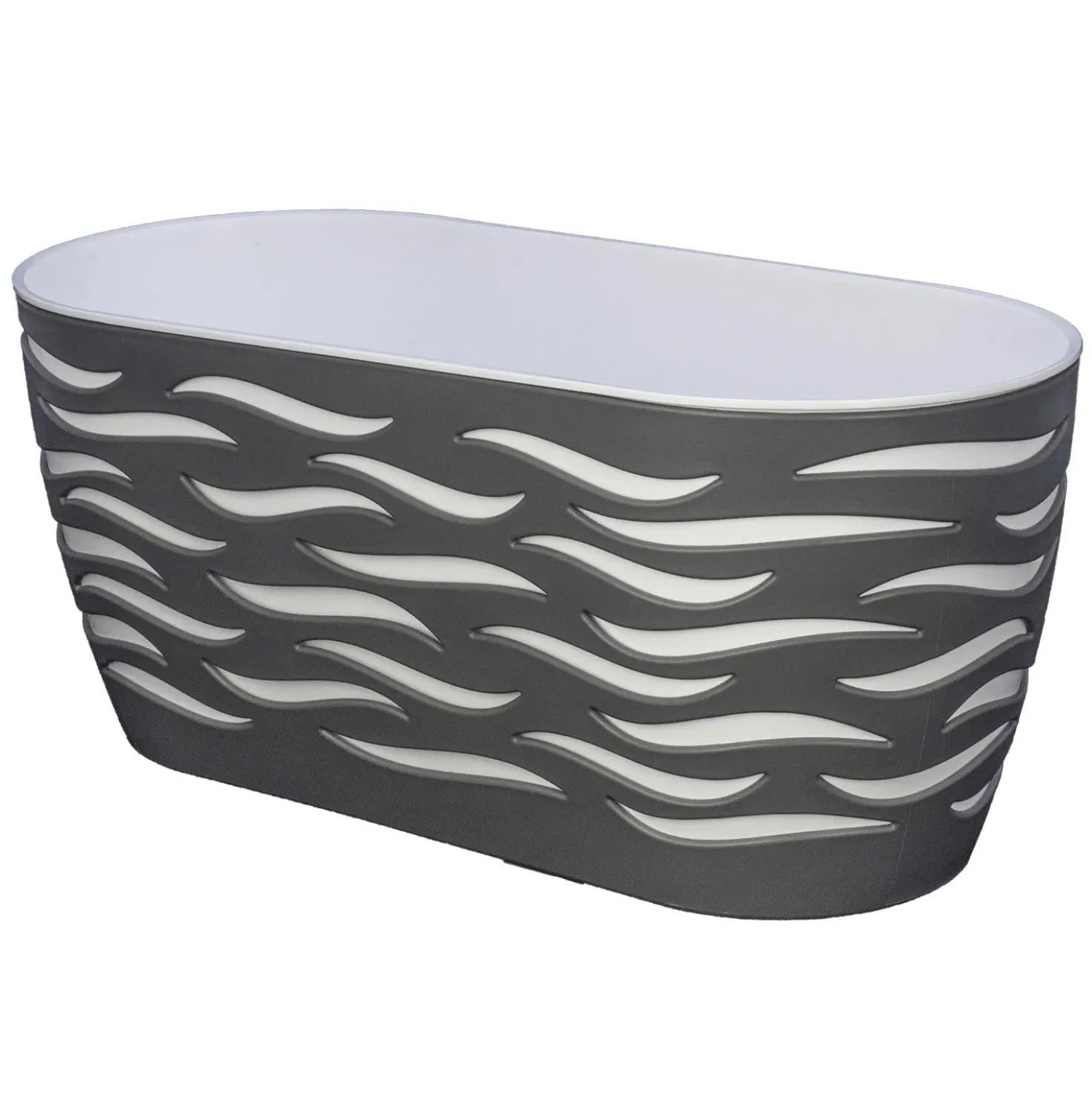 Cassetta portafiori Sahara Duo 15,6x34,7x16,7 cm antracite/platino