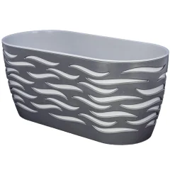 Cassetta portafiori Sahara Duo 15,6x34,7x16,7 cm grigio/bianco