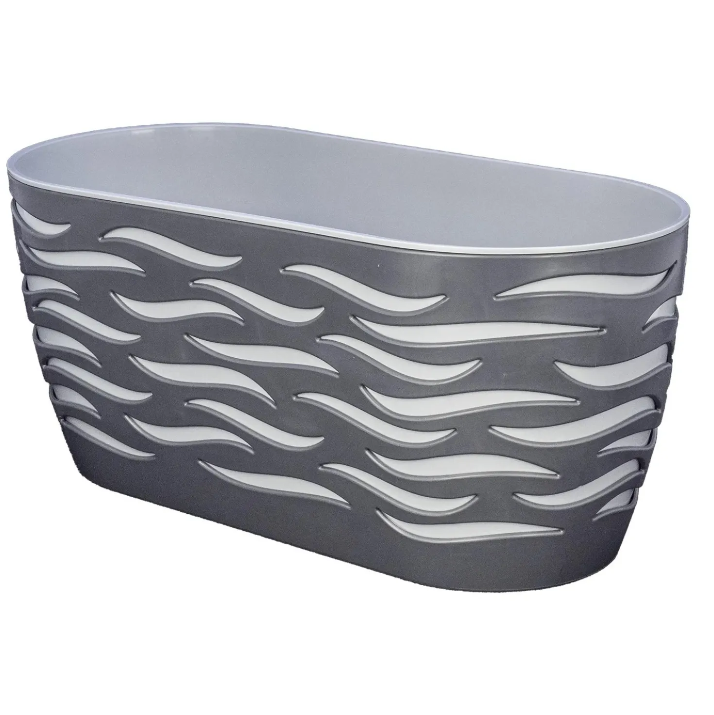 Cassetta portafiori Sahara Duo 15,6x34,7x16,7 cm grigio/bianco
