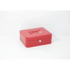 Cassetta portavalori in metallo rosso/blu
