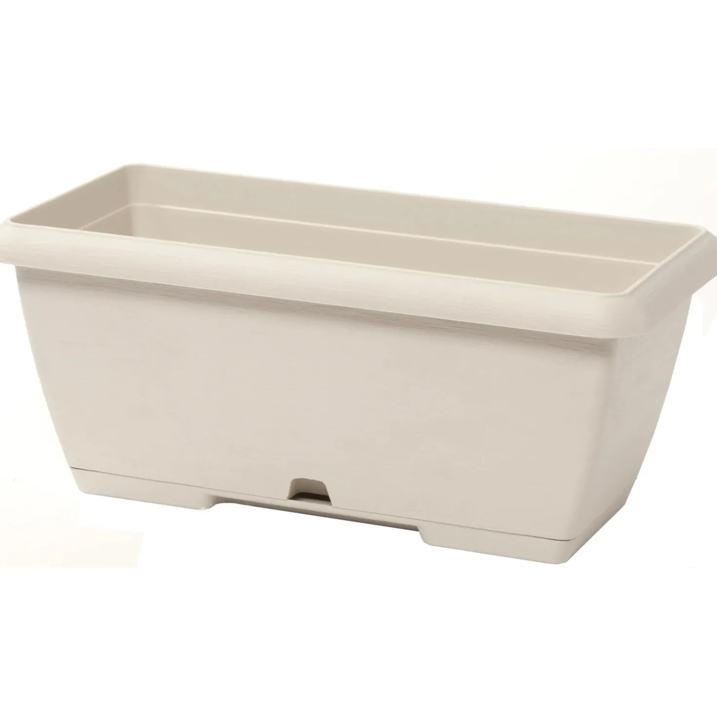 Cassetta Terrae con sottocassetta in plastica 60x20x16,7 cm bianco pietra
