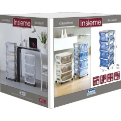 Cassettiera 4 cassetti Bama 36x40x80 cm bianco