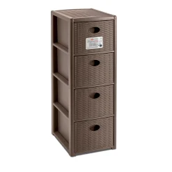 Cassettiera 4 cassetti Elegance Slim Stefanplast 30x40xH80 cm tortora