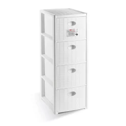 Cassettiera 4 cassetti Elegance Slim Stefanplast 30x40xH80 cm bianca