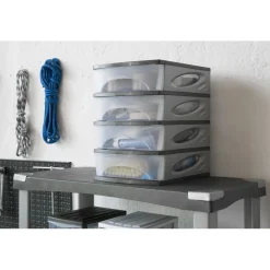 Cassettiera 4 cassetti Medyabox 26x35x39 cm antracite