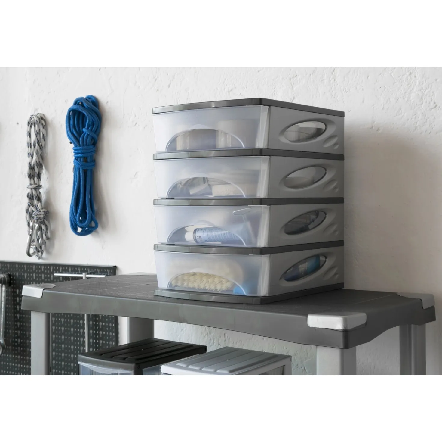 Cassettiera 4 cassetti Medyabox 26x35x39 cm antracite