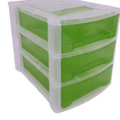 Cassettiera 3 cassetti Midi Clear 27x36x30 cm verde