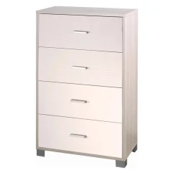 Cassettiera in kit 4 cassetti Sarmog 112x70x41 cm olmo/bianco