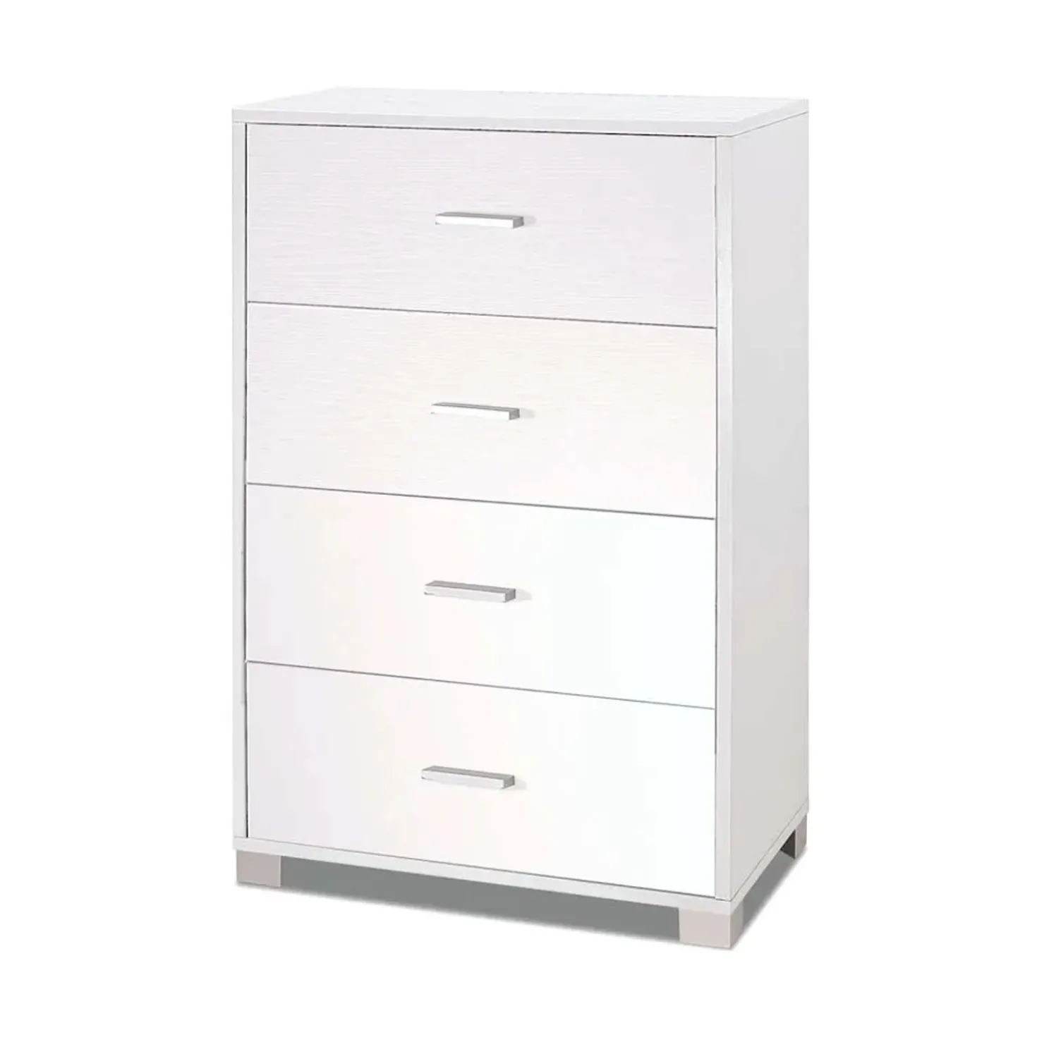 Cassettiera in kit 4 cassetti Sarmog 112x70x41 cm bianco fiammato