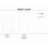 Cassettiera in kit 4 cassetti Sarmog 112x70x41 cm noce stelvio