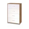 Cassettiera in kit 4 cassetti Sarmog 112x70x41 cm noce stelvio/bianco