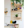 Cassettiera in legno mini 3x2 cassetti impiallacciata pino 28x28x20 cm beige