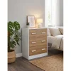 Cassettiera in pannello truciolare 3 cassetti 60x34x75 cm bianco