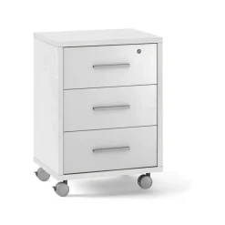 Cassettiera ufficio 3 cassetti 41x51x71 cm ossido bianco