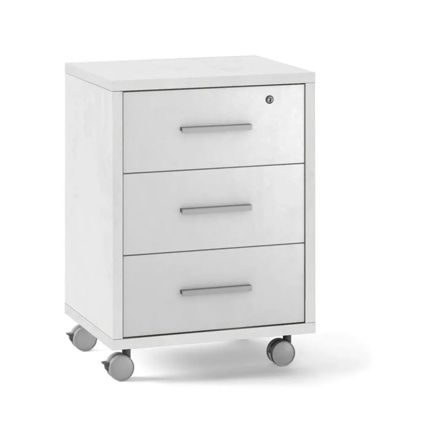 Cassettiera ufficio 3 cassetti 41x51x71 cm ossido bianco
