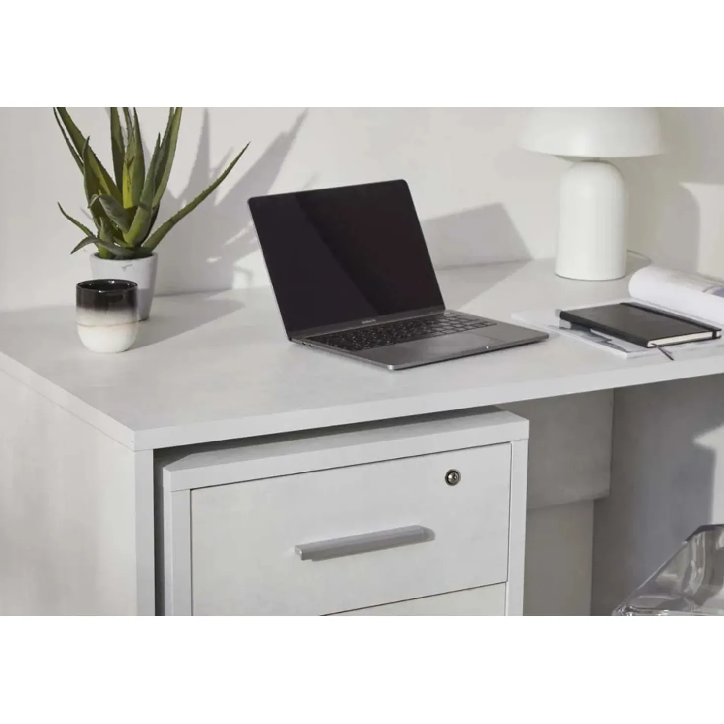 Cassettiera ufficio 3 cassetti 41x51x71 cm ossido bianco
