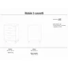 Cassettiera ufficio 3 cassetti 41x51x71 cm noce stelvio